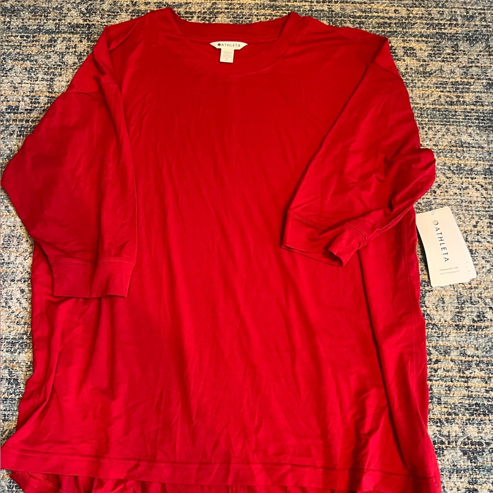 Athleta Red Tranquility Top - Size L NWT